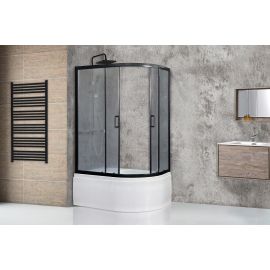 Душевой уголок Royal Bath RB 8120BK-C-BL матовое левый_