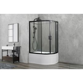 Душевой уголок Royal Bath RB 8120BK-T-BL прозрачное левый_