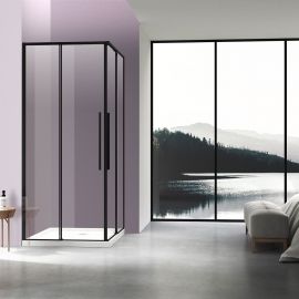 Душевой уголок Vincea Slim-N VSS-4SN9010CLB 1000х900, Размер: 100х90, Профиль: Черный, Стекло: Прозрачное_