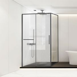 Душевой уголок Vincea Slim Soft VSR-1SS9012CLGM 1200х900, Размер: 120х90, Профиль: Вороненая сталь_