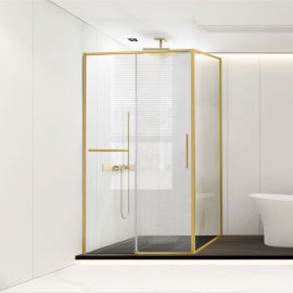 Душевой уголок Vincea Slim Soft VSR-1SS9012CLG 1200х900, Размер: 120х90, Профиль: Брашированное золото_