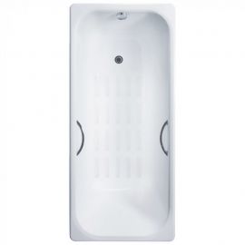 Ванна чугунная Delice Aurora 1600х750 с ножками, золотыми ручками DLR000004 и антискользящим покрытием_