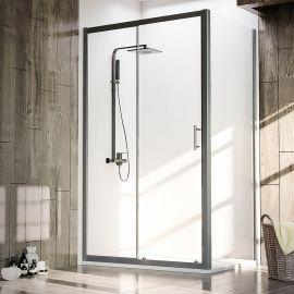 Душевой уголок Veconi Rovigo RV072B-150100-01-C4 1500х1000х1900 черный стекло прозрачное_