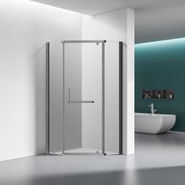 Душевой уголок Veconi Rovigo RV36GR-90-01-C5 900x900x1950 брашированный графит стекло прозрачное_