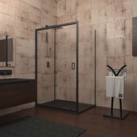 Душевой уголок Veconi Rovigo RV040B-140100-01-C1 1400х1000х1850 черный стекло прозрачное_