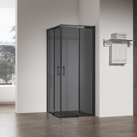 Душевой уголок Veconi Rovigo RV50B-10090-05-C8 1000х900х1950 черный стекло тонированное_
