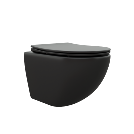 Унитаз подвесной Cerutti SPA SELLA Aria MB безободковый, черный матовый CT9160_
