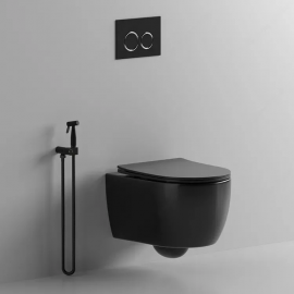 Унитаз подвесной Cerutti SPA  OGLIO Aria MB матовый черный CT9239_