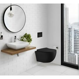 Унитаз Ceruttispa ORLTER Aria MBF CT10017 подвесной безободковый черный матовый сиденье с микролифтом_