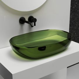 Раковина накладная прозрачная ABBER Kristall AT2805Emerald зеленая_