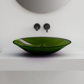 Раковина накладная прозрачная ABBER Kristall AT2812Emerald зеленая_