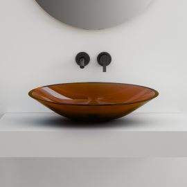Раковина накладная прозрачная ABBER Kristall AT2812Opal коричневая_