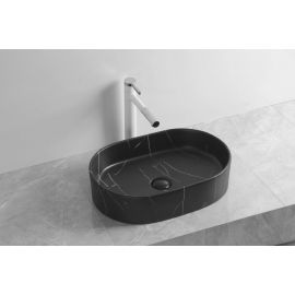 Раковина накладная Cerutti SPA CR0055B MMB1 под мрамор матовая черная_