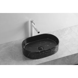 Раковина накладная Cerutti SPA CR0055B MMB2 под мрамор матовая черная_