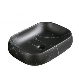 Раковина накладная Cerutti SPA CR0086 MMB1 под мрамор матовая черная_