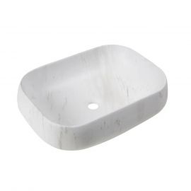 Раковина накладная Cerutti SPA CR0086 MMW1 под мрамор матовая белая_