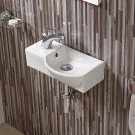 Раковина подвесная WeltWasser WW AISBACH 7940 GL-WT L глянцевая белая 400х220х120_