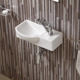 Раковина подвесная WeltWasser WW AISBACH 7940 GL-WT R глянцевая белая 400х220х120_