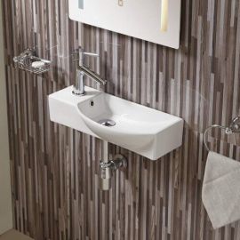 Раковина подвесная WeltWasser WW AISBACH 7945 GL-WT L глянцевая белая 450х240х125_