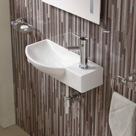 Раковина подвесная WeltWasser WW AISBACH 7945 GL-WT R глянцевая белая 450х240х125_