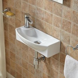 Раковина подвесная WeltWasser WW AISBACH 7946 GL-WT L глянцевая белая 455х220х130_