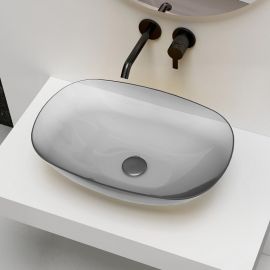 Раковина накладная прозрачная ABBER Kristall AT2809Perle_