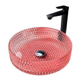 Раковина накладная стеклянная ABBER Glas AK2301OR красная_
