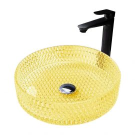 Раковина накладная стеклянная ABBER Glas AK2301Y желтая_