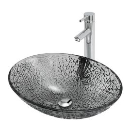 Раковина накладная стеклянная ABBER Glas AK2303B черная_
