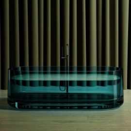 Прозрачная ванна ABBER Kristall AT9708Aquamarin бирюзовая_