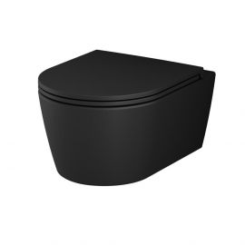 Подвесной унитаз Am.Pm Func C8F1700MBSC 49 см FlashClean с сиденьем микролифт черный матовый_
