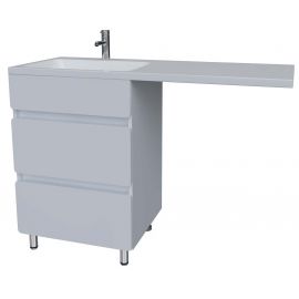 Тумба напольная Stella Polar Корделия 60 2 ящика над стиральной машиной белая с раковиной Kamilla 120_