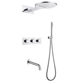 Душевая система Abber Wasser Kreis AF8150 скрытого монтажа с изливом термостат хром_