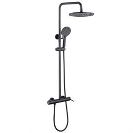 Душевая стойка Abber Emotion AF8816B с изливом черная матовая_