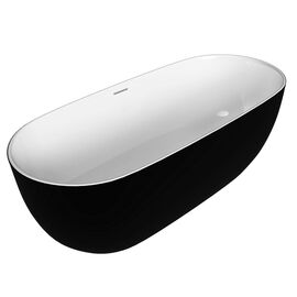 Ванна отдельностоящая Grossman Classic GR-2502MB 160х80х58 цвет черный-белый матовый_