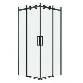 Душевое ограждение Grossman Classic 300.K33.04.1010.21.00 100х100х195 см квадрат раздвижная черный матовый стекло прозрачное_