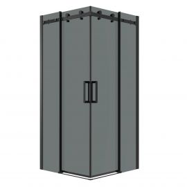 Душевое ограждение Grossman Classic 300.K33.04.9090.21.10 90х90х195 см квадрат раздвижная черный матовый стекло тонированное_