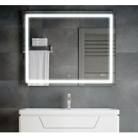 Зеркало Corozo LED Барго 1000х800 часы сенсор_