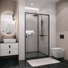 Дверь в нишу Grossman Style 100.K33.05.120.21.00 120х195 см черный матовый стекло прозрачное_