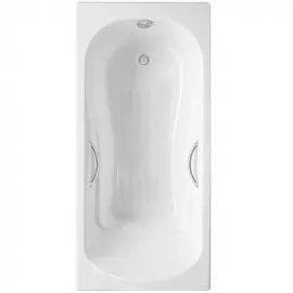 Ванна чугунная Delice Haiti Luxe 160х80 с отверстиями под ручки и антискользящим покртыием DLR230637R-AS с ножками_