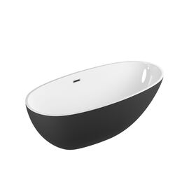 Ванна отдельностоящая Grossman Fly GR-1104MB 170х75х58 цвет черный-белый матовый_