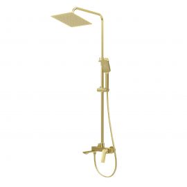 Душевая стойка Grossman Cosmo 500.K35.02.320 с верхним душем ручной лейкой и смесителем золото сатиновый_