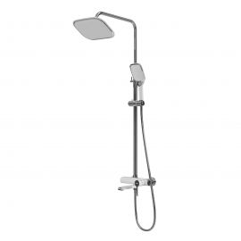 Душевая стойка Grossman Alba 500.K35.06.100/000 с верхним душем ручной лейкой и смесителем хром с белым_