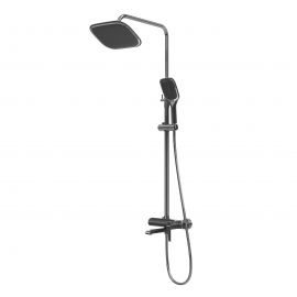 Душевая стойка Grossman Alba 500.K35.06.100/210 с верхним душем ручной лейкой и смесителем хром с черным_