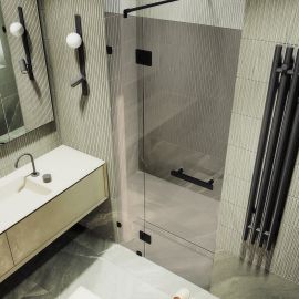 Душевая дверь MaybahGlass MGD-491-6 с добором на петлях 1950х900 стекло бронза_