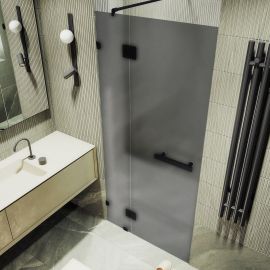 Душевая дверь MaybahGlass MGD-504-6 с добором на петлях 1950х1000 стекло матовый графит_