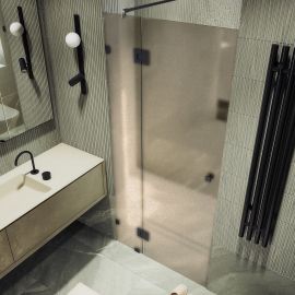 Душевая дверь MaybahGlass MGD-492-6 с добором на петлях 1950х900 стекло матовая бронза_