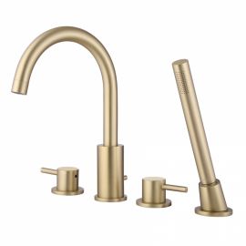 Смеситель ABBER Wasser Kreis AF8113G на борт ванны золото матовое_
