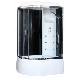 Душевая кабина Royal Bath 8120BK3-BT-CH (черное/прозрачное) правая 120x80x217_