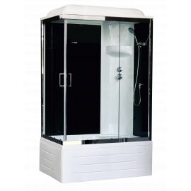 Душевая кабина Royal Bath 8120BP6-BT-CH (черное/прозрачное) правая 120x80x217_